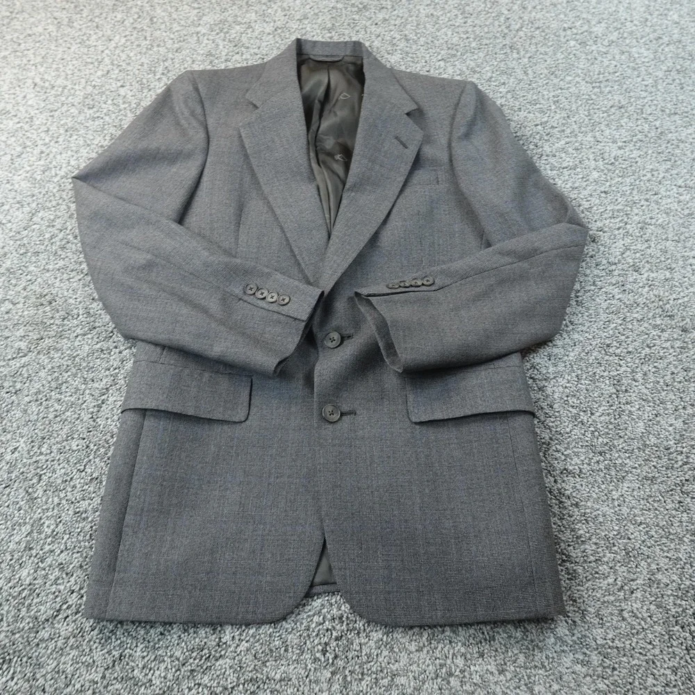 VTG Christian Dior Blazer Mens M Gray Wool Button Sport Coat Suit Jacket Top USA